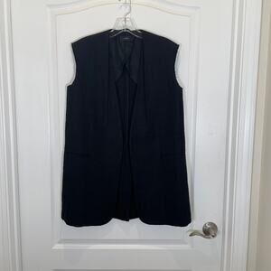 Joseph Luxury Made in Italy Cotton Tweed Tailored Vest Black Minimalist 38 2 / 4